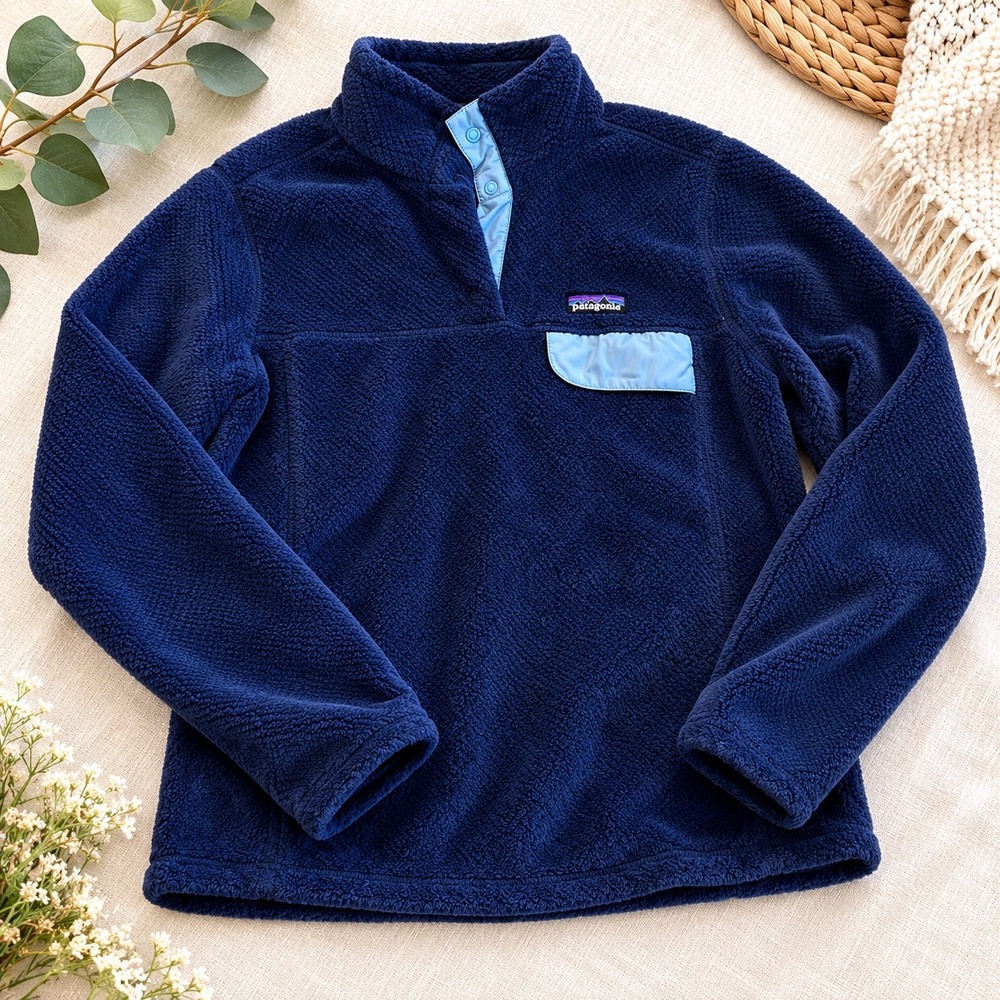 Patagonia Snap-T Pullover Womens Medium Blue Polartec Fleece Jacket Gorpcore